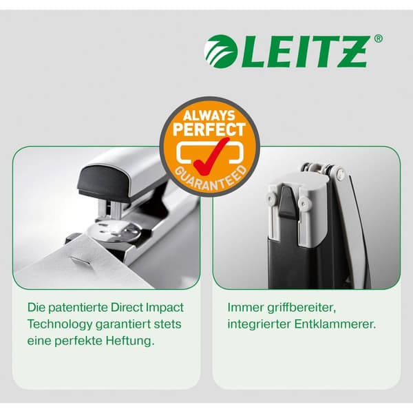 Leitz häftapparat med flatklammerteknik NeXXt Series 40 ark (80 g/m²) metall/plast svart