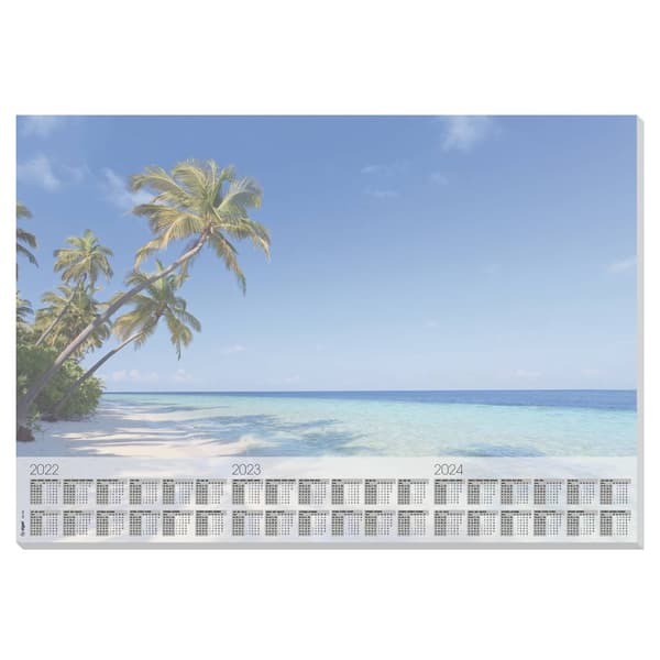 Sigel HO470 Skrivunderlägg Beach 3-årskalender Flerfärgad (B x H) 595 mm x 410 mm