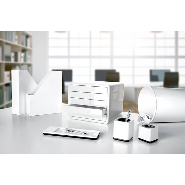 Han 16501-12, Tidskriftssamlare i-Line, Unik, tidlös och elegant design i glänsande utseende, premiumkvalitet, vit