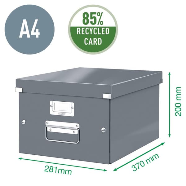 Leitz Click & Store förvarings- och transportlåda medium (för A4), svart