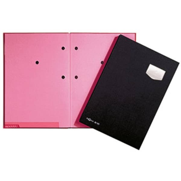 PAGNA underskriftsmapp de Luxe DIN A4 plast svart rosa 10 fack