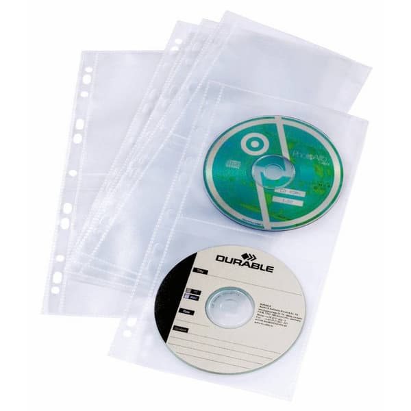 Durable 4x CD/DVD-mapphölje 4 CD/DVD/Blu-ray-skivor Polypropylen Transparent 5 st 528219