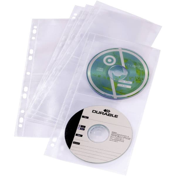 Durable 4x CD/DVD-mapphölje 4 CD/DVD/Blu-ray-skivor Polypropylen Transparent 5 st 528219