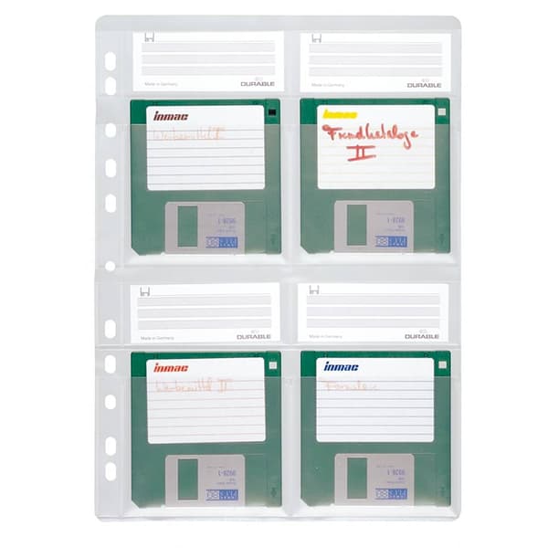 Durable Diskett-mapphölje 4 disketter 3,5 tum Transparent 5 st 524319