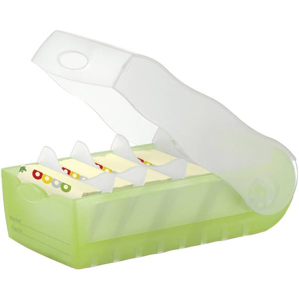 HAN CROCO 997-603 Kartoteksbox Grön, Genomskinlig max. antal kort: 900 kort DIN A7 tvärs inkl. 100 linjerade kort