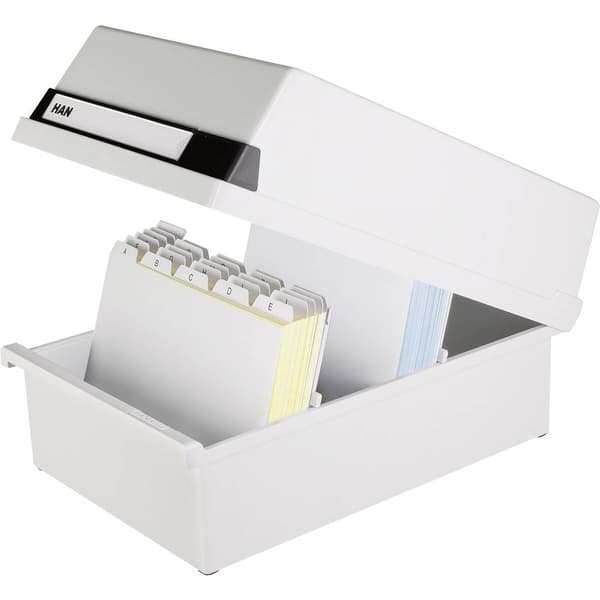 HAN 955-11 955-11 Kartoteksbox Ljusgrå max. antal kort: 1.300 kort DIN A5 tvärs