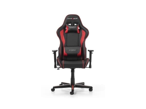 DXRacer FORMULA F08-NR, Polstret Sete, Polstret Rygg, Sort, Rød, Sort, Rød, Kunstig lær, Kunstig lær