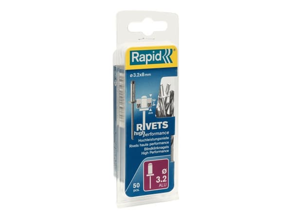 Rapid 5000383, Aluminium, Stål, Rustfritt stål, RP10 , RP40, RP60, RP100, 3,2 mm, 8 mm, 35 mm