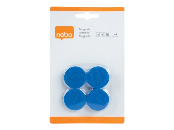 Nobo - Magnet - 3 cm diameter - blå (paket om 4) - för P/N: 1900930, 1901043, 1902454, 1902455, Q18090MB, QB05442CD, QBPE1290, QBPE1812, QBPE9060