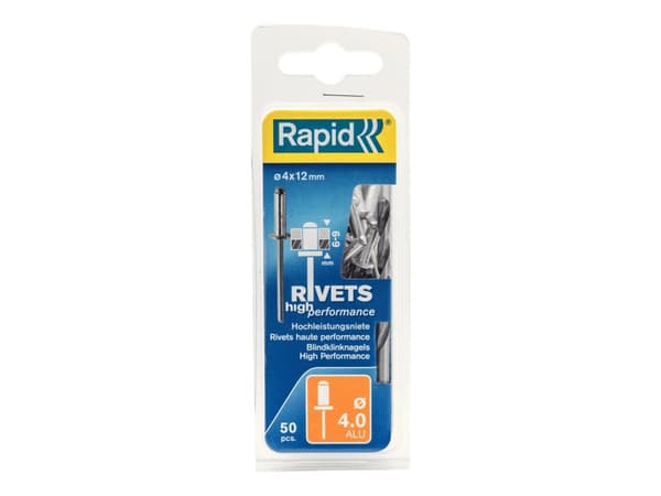Rapid 5000384, Alumiini, Terästä, Ruostumaton teräs, RP10 , RP40, RP60, RP100, 4 mm, 1,2 cm, 35 mm