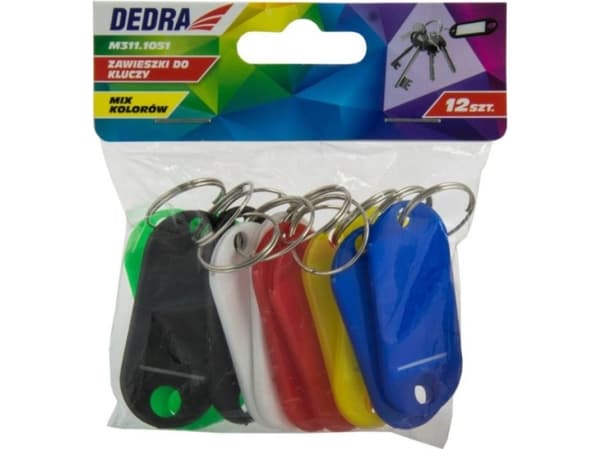 Dedra nyckelringar burk 12st blandade färger (M311.1051)