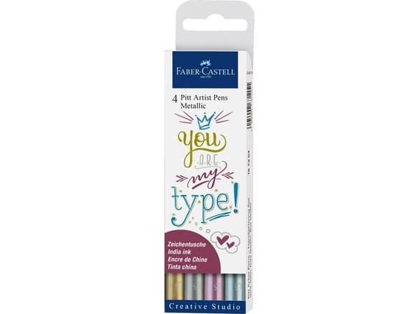 Faber-Castell India ink Pitt Artist Pens, Metallic