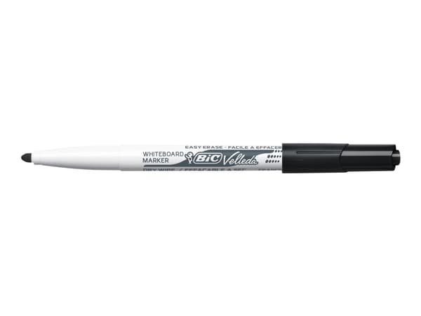 BIC VELLEDA 1741 - Markør - ikke-permanent - for whiteboard - svart - ketonbasert blekk - 1.4 mm - medium (en pakke 12)