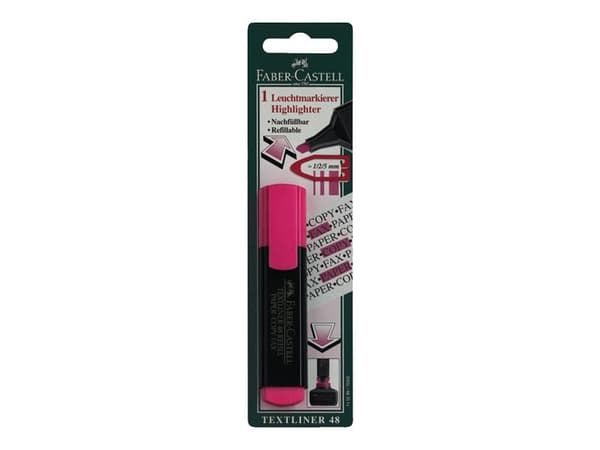 Faber-Castell TEXTLINER 48 REFILL - Markeringspenn - fluorescerende rosa - vannbasert blekk - 1-2-5 mm
