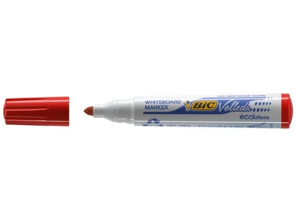 BIC Velleda ecolutions 1701 - Markør - ikke-permanent - for whiteboard - rød - alkoholbasert blekk - 1.5 mm (en pakke 12)