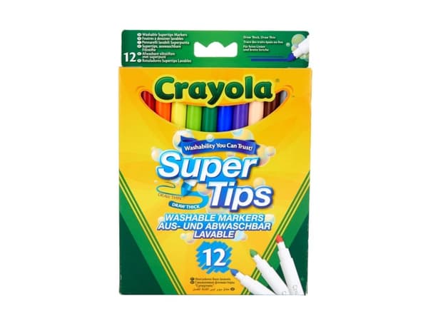 Crayola Super Tips - Markør - assorterede farver (pakkaus 12 kpl)