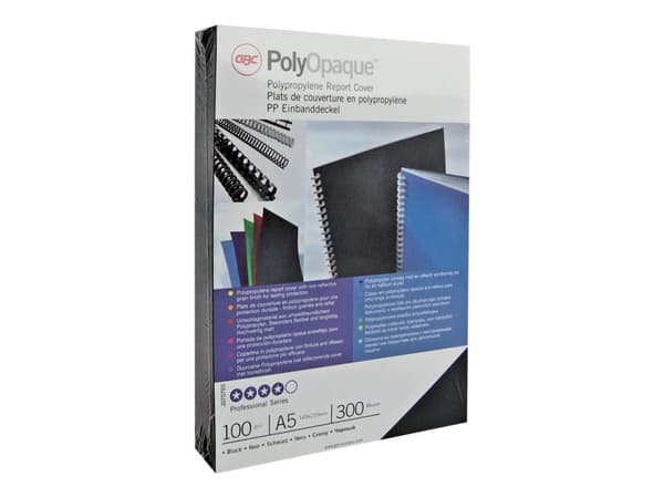 GBC PolyOpaque - A4 (210 x 297 mm) - 300 mikroner - mørk blå - 100 stk PVC-permomslag - for IBICO CombBind ibiMaster 250e