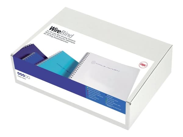 GBC WireBind - 8 mm - 24 ringer - A5 (148 x 210 mm) - 70 ark - sølv - 100 stk bindestreng