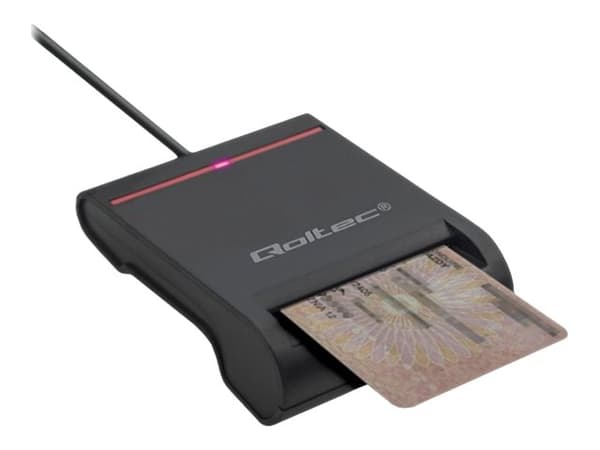 Qoltec 50642 - SMART-kortläsare - USB 2.0 - svart