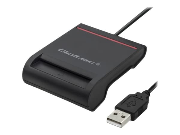 Qoltec 50642 - SMART-kortläsare - USB 2.0 - svart