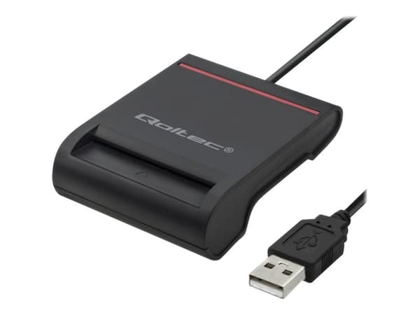 Qoltec 50642 - SMART-kortläsare - USB 2.0 - svart
