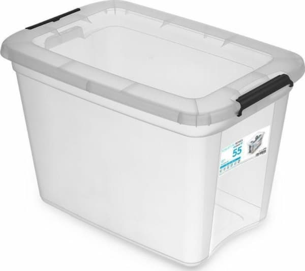 ORPLAST Beholder med klips 55l RobuStore 1972 Transparent