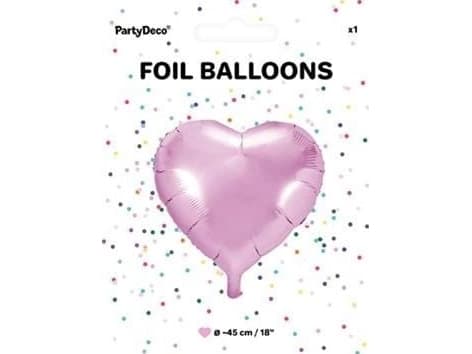 Folieballon Hjerte, lyserød