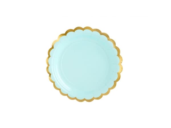 Mint tallerkner med guldkant