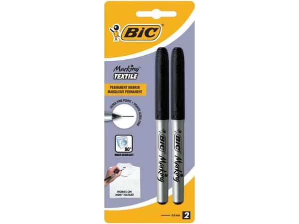 BIC 933872, 2 stykker, Svart, Svart, Sølv, Sølv, Plastikk, Gummi, 0,6 mm
