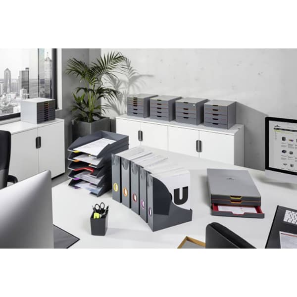 Durable VARICOLOR® 770657 Stapelsamlare DIN A4 Grå, Flerfärgad 5 st
