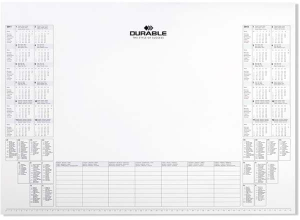 Durable 7292-02, Bord, Vit, 570 mm, 405 mm, 25 styck