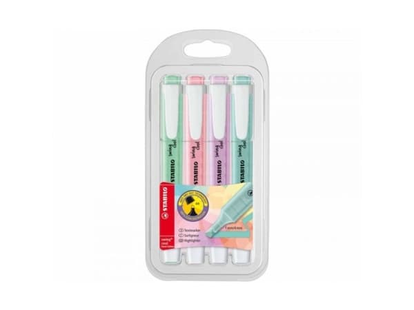 Stabilo Swing Cool Pastel highlighter sæt 4stk