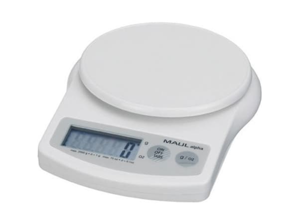 MAUL Alpha, Elektronisk kjøkkenvekt, 2 kg, 1 g, Hvit, Plast, AAA
