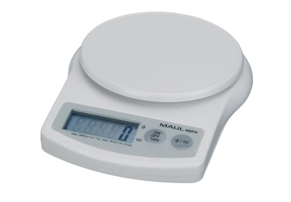 MAUL Alpha, Elektronisk kjøkkenvekt, 2 kg, 1 g, Hvit, Plast, AAA