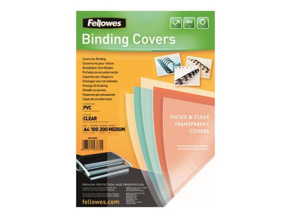 Fellowes - A4 (210 x 297 mm) - 200 mikroner - blank - 100 stk PVC-permomslag - for Fellowes Galaxy 500, Galaxy Wire, Pulsar+ 300, Quasar+ 500, Star 1