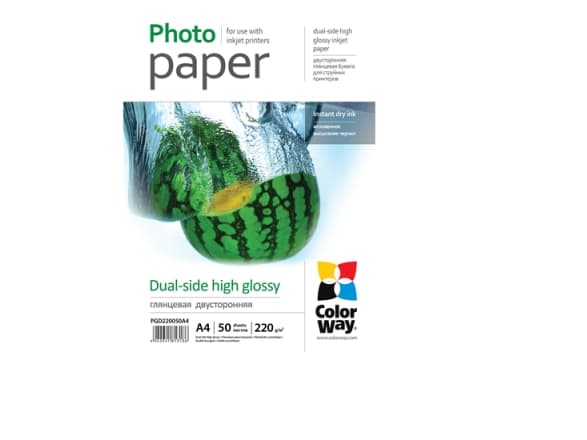 ColorWay - Högblank - A4 (210 x 297 mm) - 220 g/m² - 50 ark fotopapper