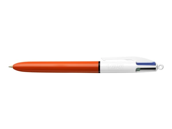 BIC 4 Colours - 4 färgers kulspetspenna - svart, röd, blå, grön - 0.7 mm - fin - indragbar (paket om 12)