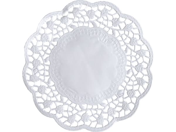 Kakkupaperi Ø14 cm pyöreä rei'itetty valkoinen,500 kpl/pkt