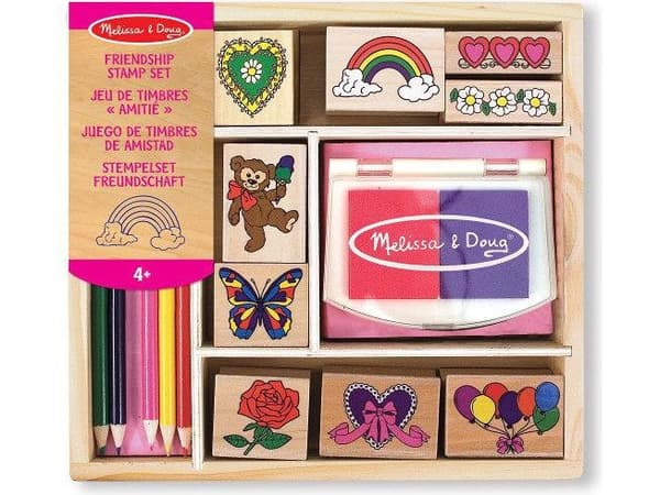 Melissa & Doug Friendship Stamp Set, Stämpelset för barn, 4 År, Giftfri, Multifärg