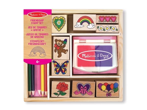 Melissa & Doug Friendship Stamp Set, Stämpelset för barn, 4 År, Giftfri, Multifärg
