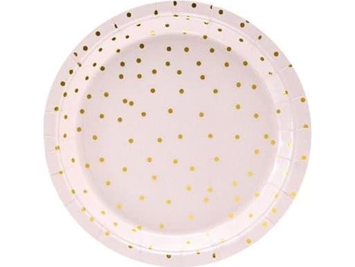PartyDeco TPP50-081J, Plate, Rund, Papir, Rosa, Mønster, 6 stykker