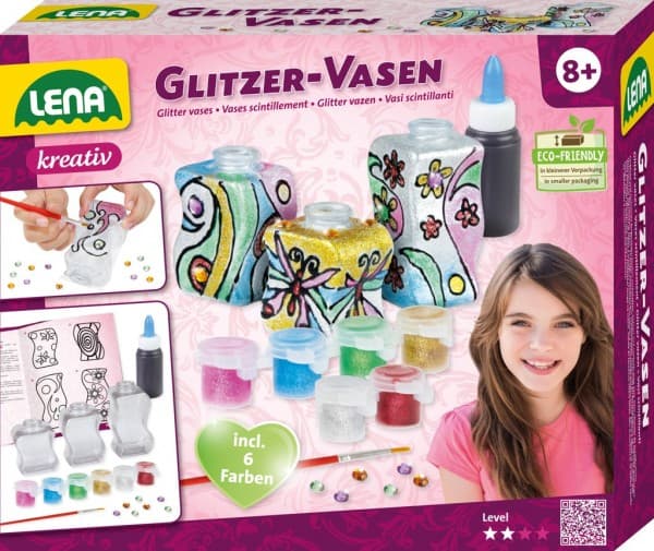 Lena Glitter vases, Children''s fashion design kit, 8 år, Flerfarget