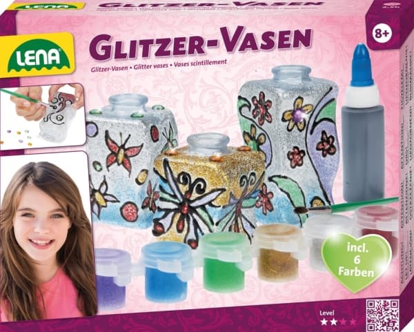 Lena Glitter vases, Children''s fashion design kit, 8 år, Flerfarget