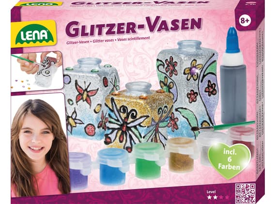 Lena Glitter vases, Children''s fashion design kit, 8 år, Flerfarget