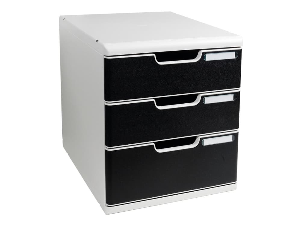 Lådskåp exacompta modulo, 3 lådor, svart