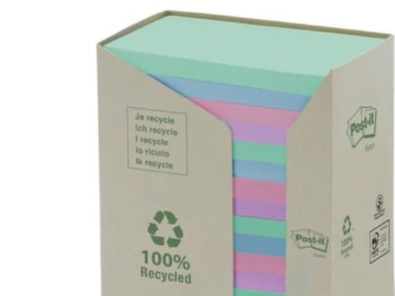 Post-it 655-1RPT - Notisminitårn - 127 x 76 mm - 1600 ark (16 x 100) - assortert