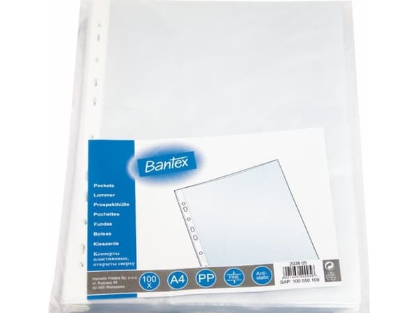 Bantex Pea skjorter A4 48mic. 100 stk (100550109)