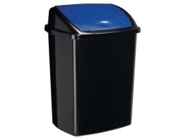Affaldsspand, CEP, med svinglåg, 50 l, blå
