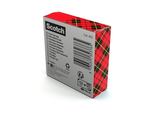 Scotch 7100027387, 33 m, Gjennomsiktig, Polypropylen, Fotoark kartong, Glass, Metall, Papir, Blank, 2,54 cm, Boks