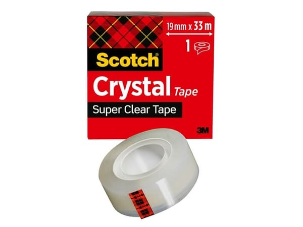 Scotch 7100027387, 33 m, Gjennomsiktig, Polypropylen, Fotoark kartong, Glass, Metall, Papir, Blank, 2,54 cm, Boks